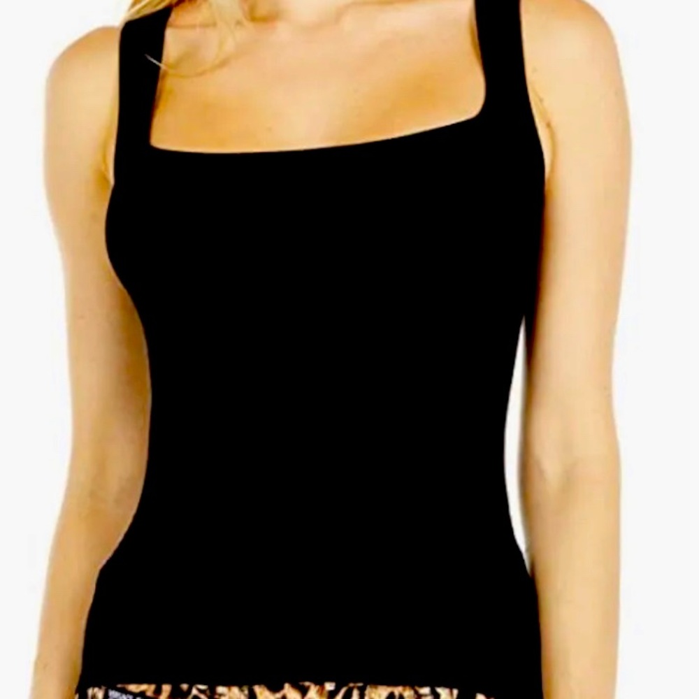 CUSHNIE Square Neck Knitted Tank Top